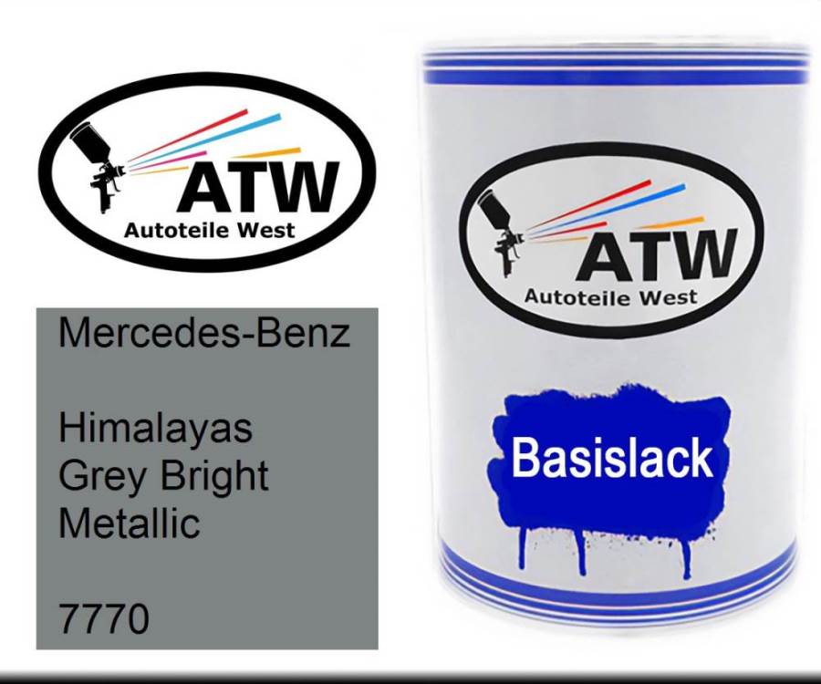 Mercedes-Benz, Himalayas Grey Bright Metallic, 7770: 500ml Lackdose, von ATW Autoteile West.